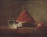 Still Life with Basket of Strawberries (mk08) Jean Baptiste Simeon Chardin